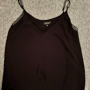 Black Aritzia Spaghetti Strap Tank Top with mesh lining